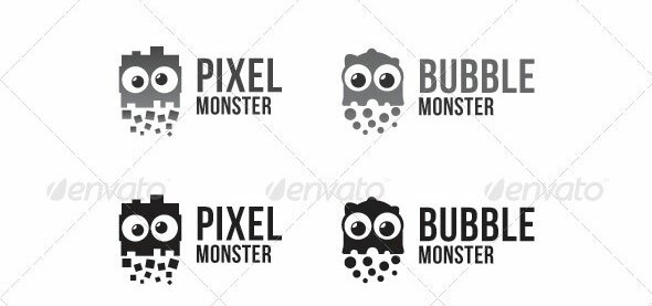 pixel-monster-logo-template