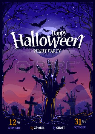 Vector Halloween vertical poster design template