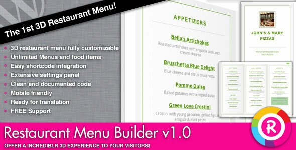 restaurant menu builder
