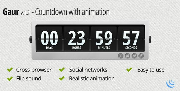 gaur countdown animation 36 Useful jQuery CountDown Plugins