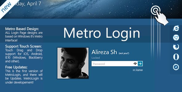 metro login form 30 Useful jQuery Metro UI Plugins