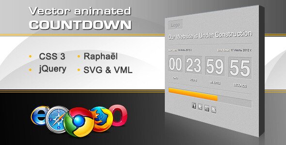 vector animated countdown progress bar 36 Useful jQuery CountDown Plugins