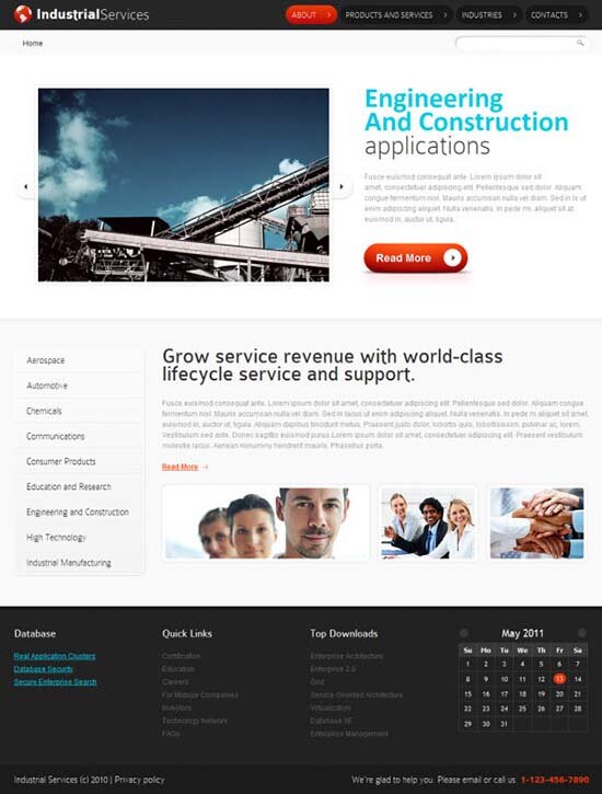 Free HTML5 Website Template for Industrial Business