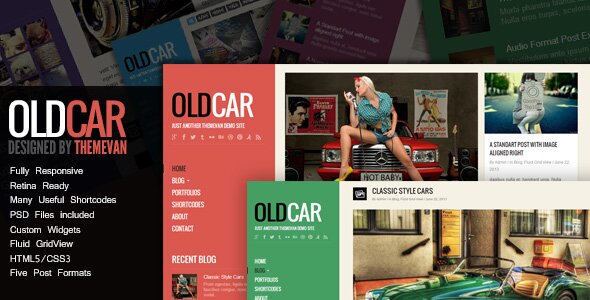 oldcar responsive blog grid wordpress theme