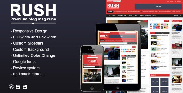rush wordpress blog magazine theme