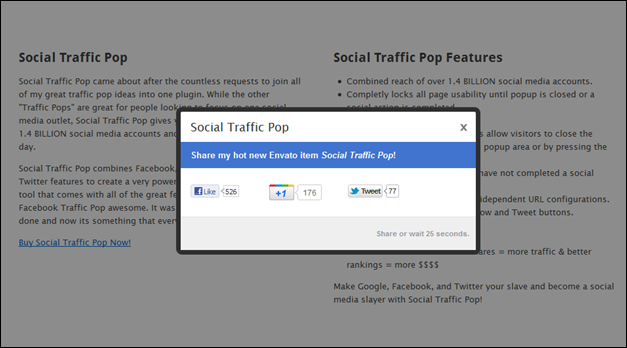 Social Traffic Pop for WordPress