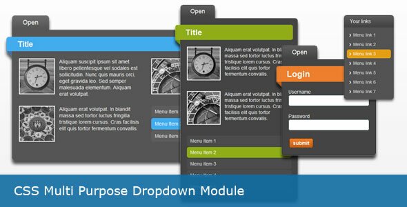 css multi purpose dropdown module