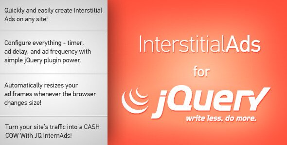 Interstitial Ads for jQuery