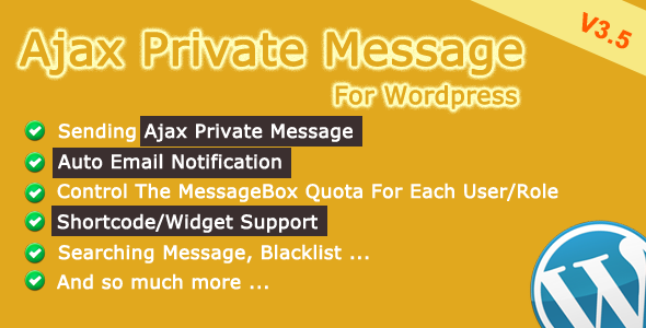 WP Ajax Private Messages WordPress Plugin