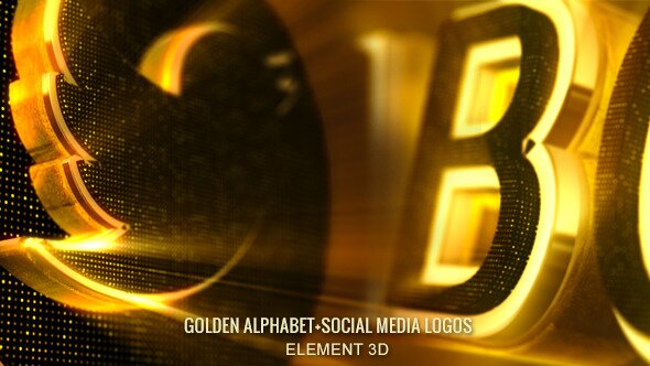 Alphabet 3d Gold-Abc Social Media Icons