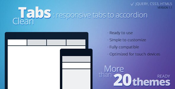 Clean Tabs Responsive Tabs to Accordion