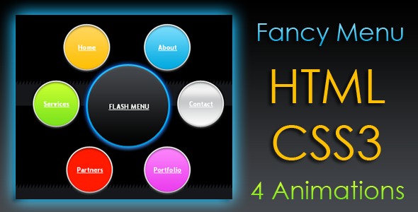 Animated Fancy Menu HTML CSS3