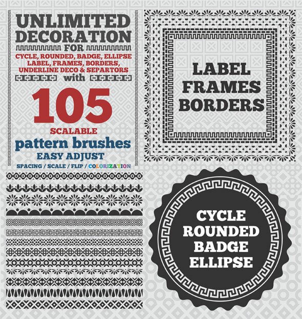 105-Borders-Cycle-Patterns-Brushes-for-Illustrator