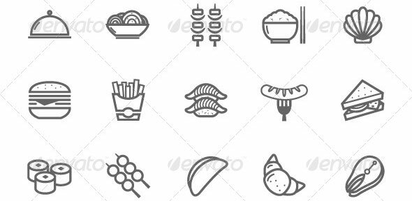 25-Outline-Stroke-Food-Icons