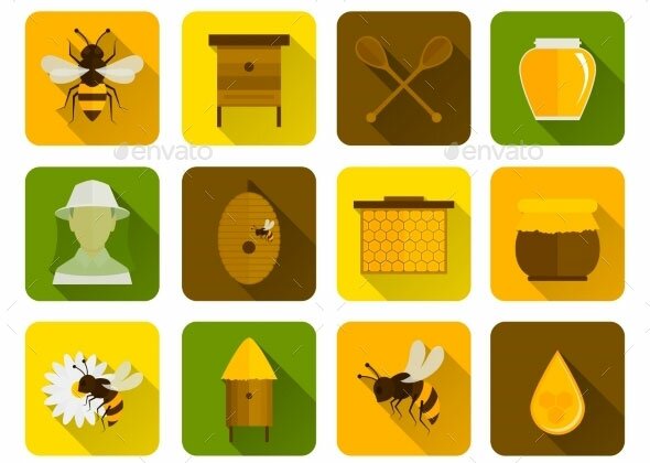 Bee-Honey-Icons-Flat