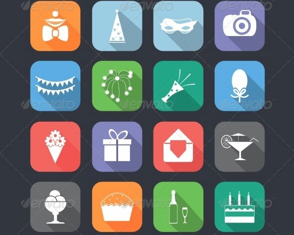Flat-Birthday-Party-Celebrate-Icons-and-Symbols