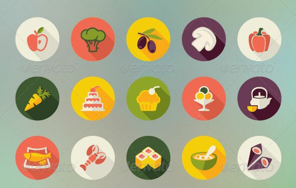 Food-and-Drinks-Flat-Icons