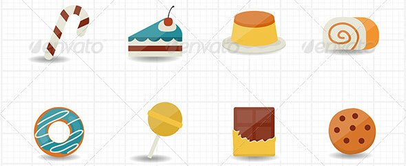 Sweet-Food-and-Sweetmeat-Icons