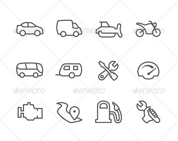 Outline Auto Icons