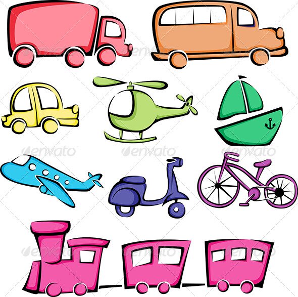 Transportation Vehicles Icons