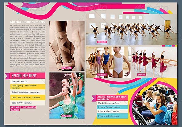 8 Pages Dance School Brochure