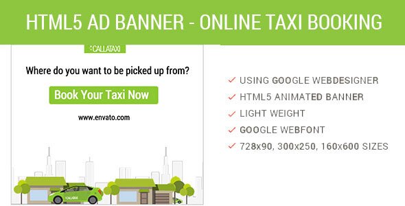 Book Online Taxi HTML5 Animated AD