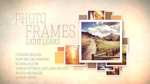 Dynamic Squares Photo Frames with Light Leaks
