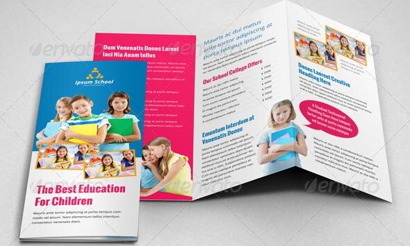 Education School Trifold Brochure Template v2