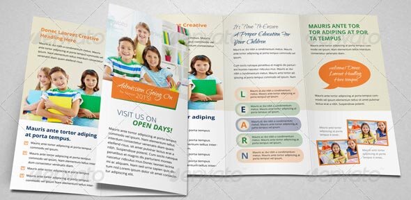 Education School Trifold Brochure Template