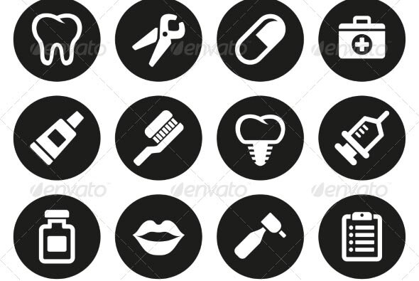 background Dental Icons Set