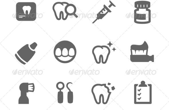 black Dental Icons