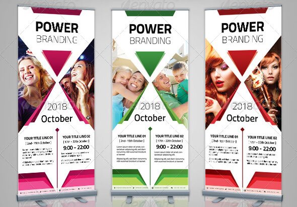 Corporate Roll-up Banner Power Triangle