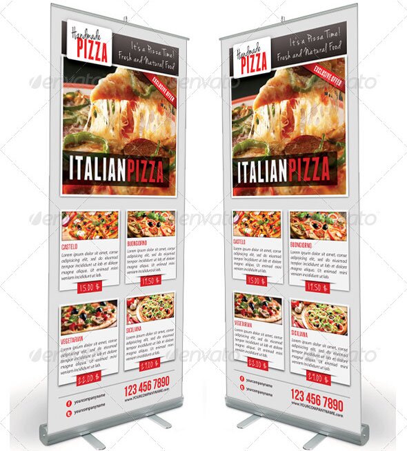 Food And Pizza Menu Banner Template