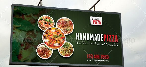 Food And Pizza Outdoor Banner 03