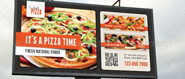 Food And Pizza Outdoor Banner 04