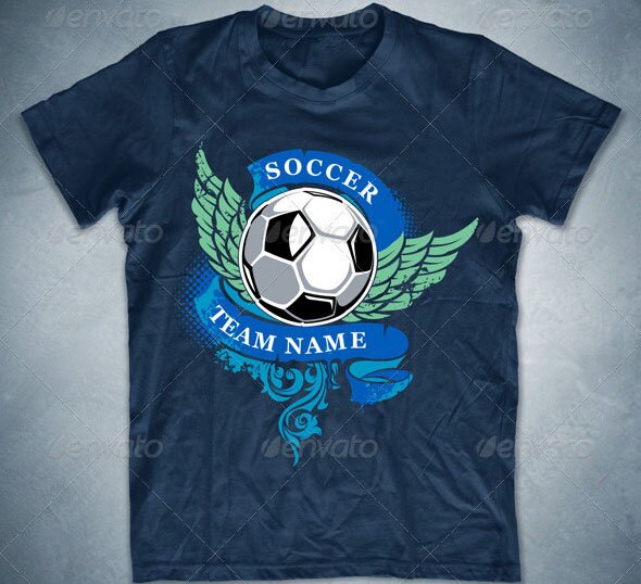 Grunge soccer T-shirt design