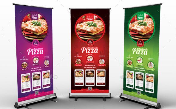 Pizza Food Roll-Up Banner