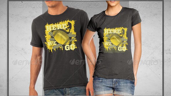 We Go Football Theme T-shirt Design