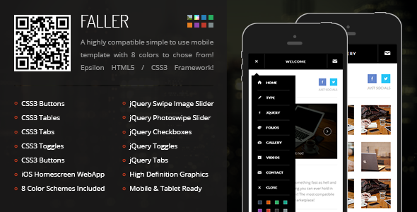 Faller Mobile Retina HTML5 CSS3 with WebApp