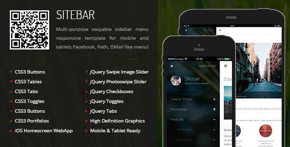 Sitebar Mobile Tablet Responsive Template