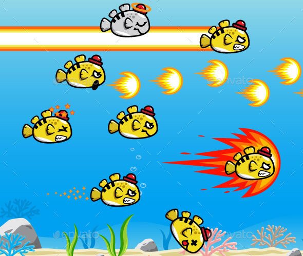 Tiger Fish Game Character Sprite Sheets
