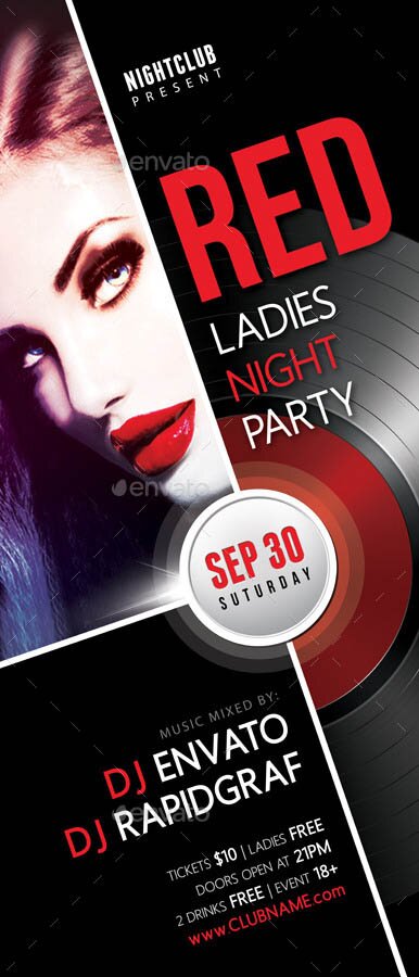 3 in 1 Ladies Night Party Banners Flyer Bundle