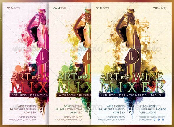 Art and Wine Mixer Poster and Flyer Template