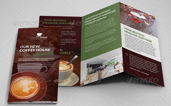 Coffee Shop Restaurant Trifold Brochure