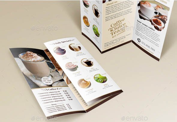 Coffee Shop Trifold Brochure Template