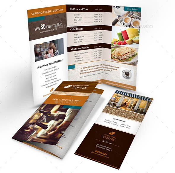 Coffee Shop Trifold Brochure