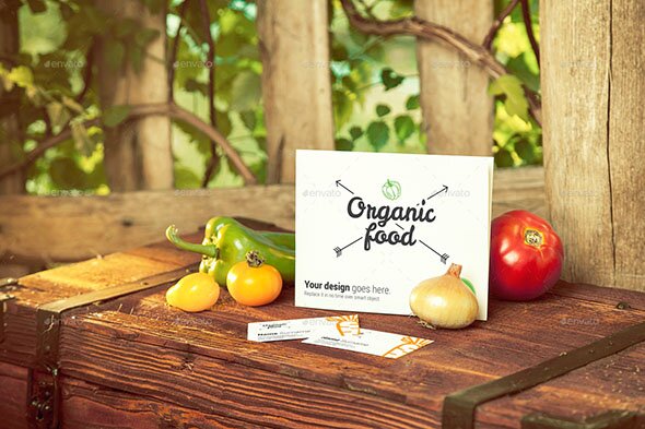 Organic Food Photo Mockup Vegetables