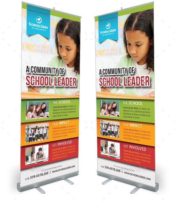 school-education-roll-up-banner