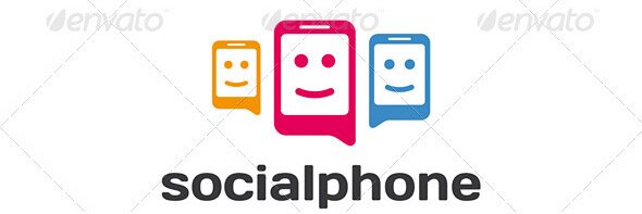 Social Phone Logo Template