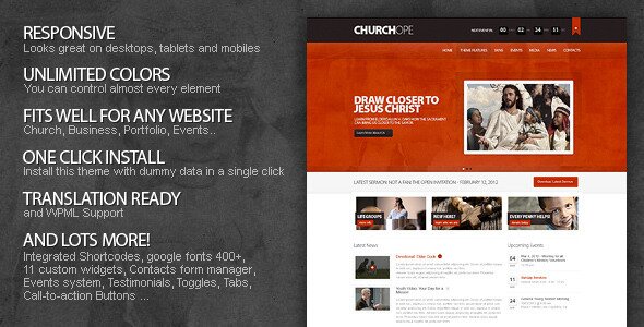 churchhope 18 Best Church Website Templates